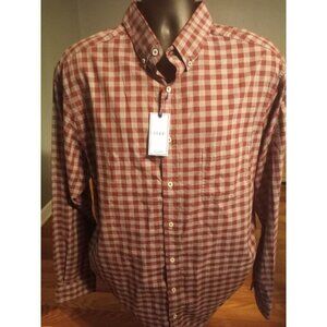 Rowm Mens Big & Tall Shirt Button Down Long Sleeve Red Gray Plaid Size 2XT NWT